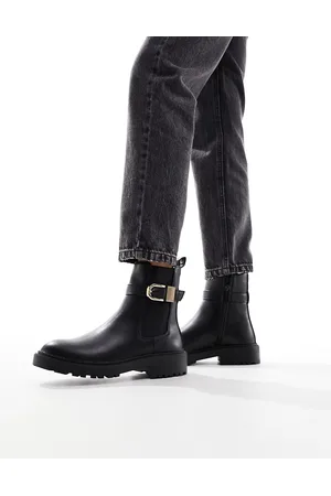 New Look Stivaletti Chelsea neri con dettagli metallici