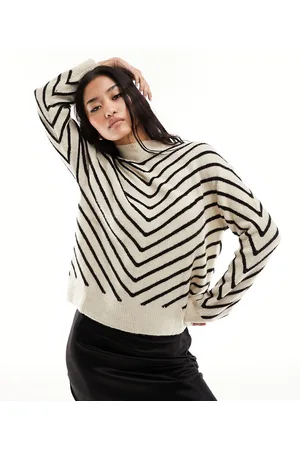 MANGO Maglione a righe stile spina di pesce