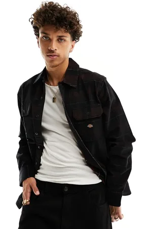 Dickies Alma - Camicia nera a quadri in velluto a coste