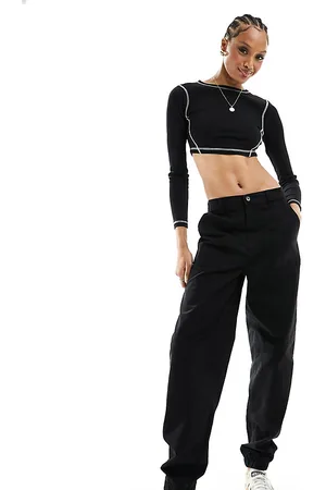 Noisy May Pantaloni cargo con vita elasticizzata neri
