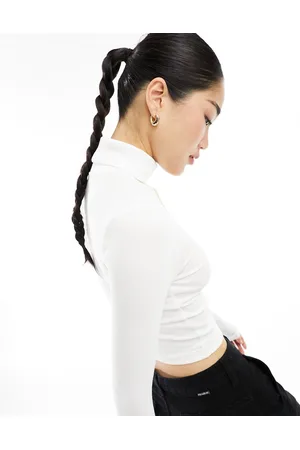 Weekday Verena - Crop top dolcevita a coste
