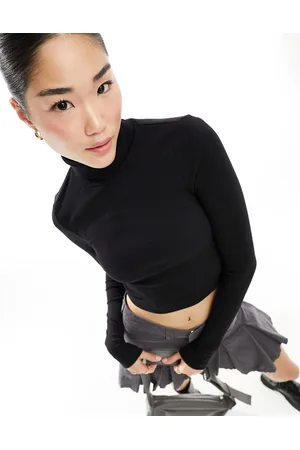 Weekday Verena - Crop top dolcevita a coste