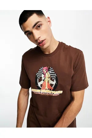 Coney Island Picnic T-shirt marrone con stampa sul petto in coordinato