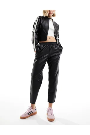 AllSaints Jen - Joggers elasticizzati in pelle sintetica neri