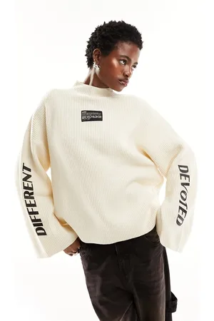 JJXX Maglione lavorato crema accollato