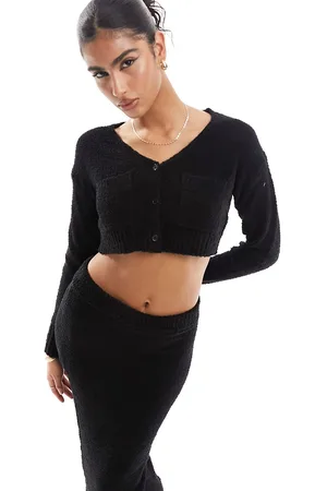 ASOS Cardigan in maglia effetto peluche in coordinato