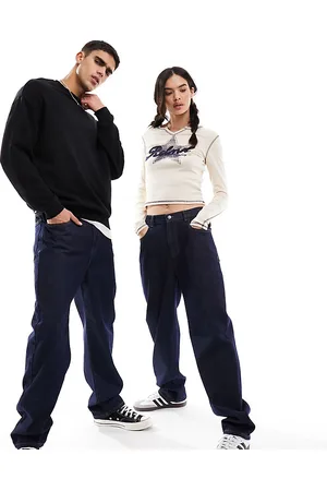 Reclaimed Jeans unisex ampi indaco
