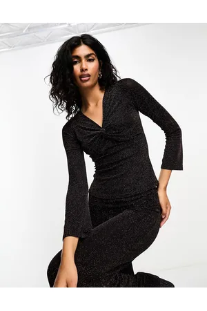 Closet Blusa rame metallizzata con dettaglio arricciato in coordinato