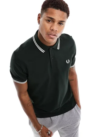 Fred Perry Polo con logo e doppia riga a contrasto su colletto e maniche