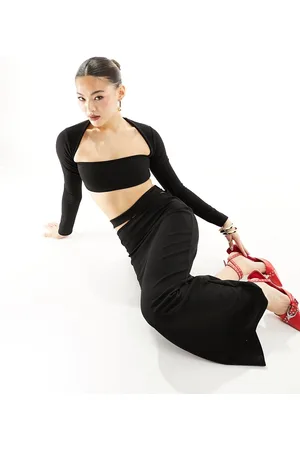Missyempire Missy Empire - Gonna lunga a colonna nera con cut-out in coordinato