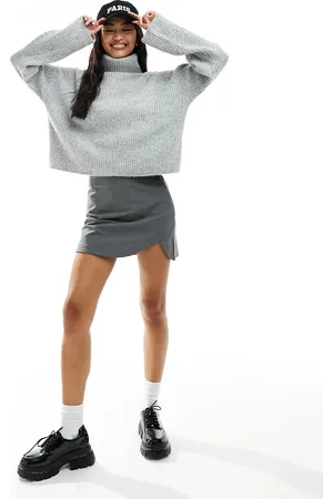Bershka Maglione accollato grigio