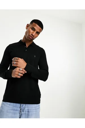 French Connection Polo a maniche lunghe nera