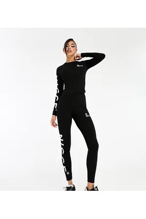 Nicce London Mara - Leggings neri con stampa in coordinato