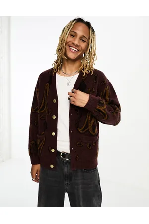 Carhartt Medford - Cardigan bordeaux con motivo cachemire