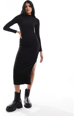 New Look Vestito midi a maniche lunghe accollato
