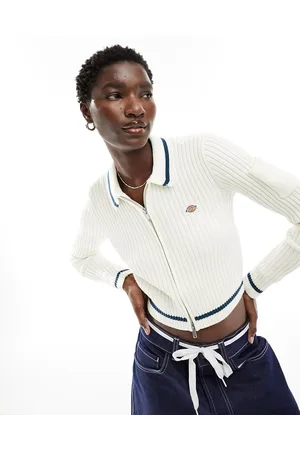 Dickies Elkhart - Cardigan in maglia con zip écru sporco