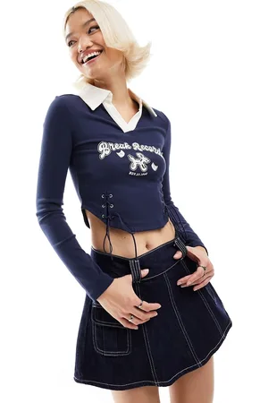 Urban Revivo Crop top a maniche lunghe con dettagli stile rugby
