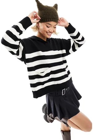 Urban Revivo Maglione oversize a righe bianche e nere