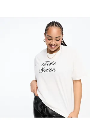 In The Style T-shirt bianca natalizia con scritta "Tis The Season"