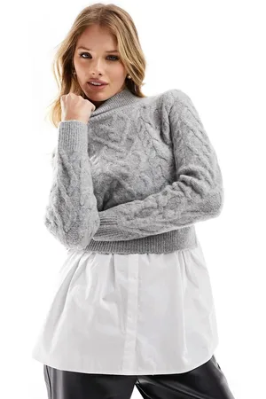New Look Maglione lavorato a trecce 2 in 1 chiaro