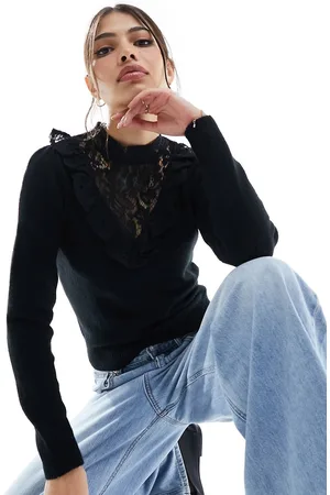 New Look Maglione con scollo in pizzo