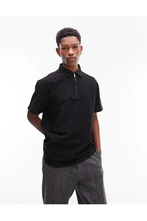 Topman Polo oversize nera glitterata