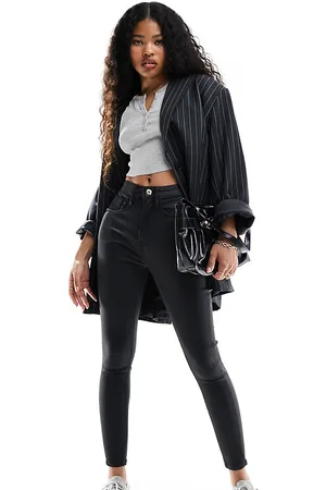 River Island Jeans modellanti neri in pelle sintetica