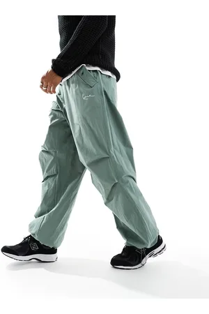 Karl Kani Pantaloni cargo dritti con logo con firma, colore polvere