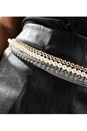 ASOS Curve - Cintura per vita e fianchi con catena e perle