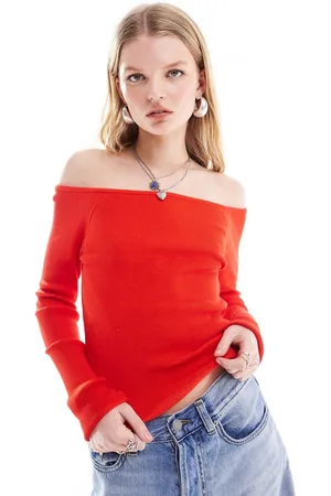 Noisy May Top a maniche lunghe in maglia con spalle scoperte