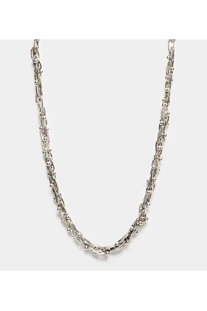 Reclaimed Collana unisex con catena e sfere brunito