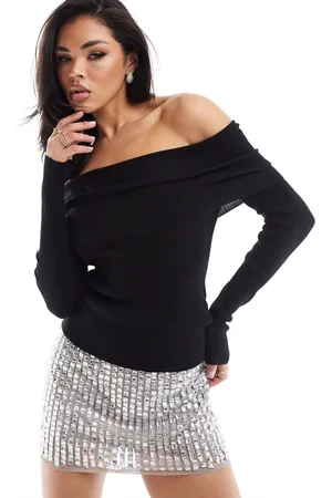 NA-KD Top in maglia con spalle scoperte