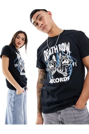 ASOS T-shirt unisex nera con grafiche "Death Row Records" su licenza