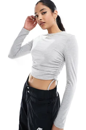 New Look Top a maniche lunghe arricciato su un lato