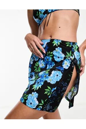 We Are We Wear Gonna micro nera e blu con stampa a fiori