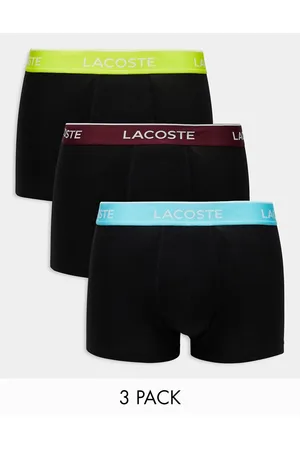 Lacoste Essentials - Confezione da 3 boxer aderenti neri con fascia in vita a contrasto