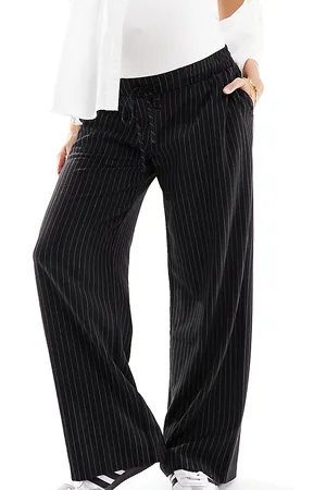 ASOS ASOS DESIGN Maternity - Pantaloni a righe color bianco e