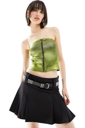Basic Pleasure Mode Top a fascia acido metallizzato con chiusura con zip