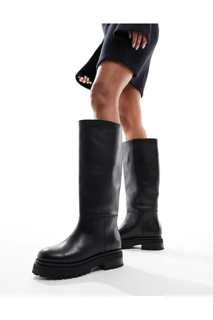 & OTHER STORIES Stivali in pelle nera premium con suola spessa