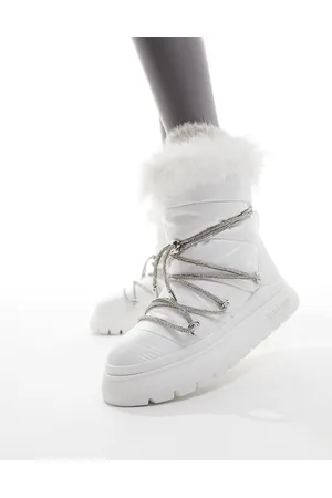 Steve Madden Ice-Storm - Stivali da neve bianchi con lacci decorati