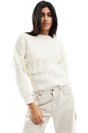 New Look Maglione sporco con motivo patchwork e frange