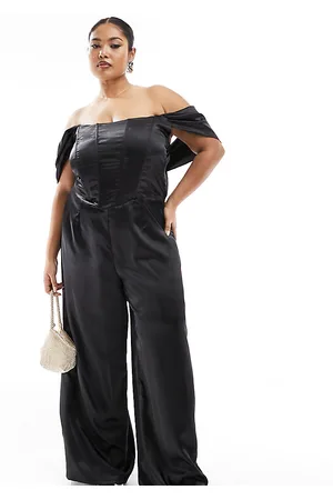 Jaded Rose Tuta jumpsuit con spalle scoperte e corsetto