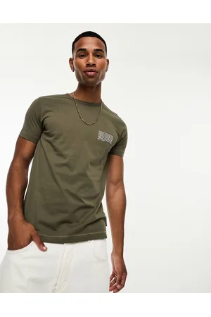French Connection T-shirt kaki con stampa del logo