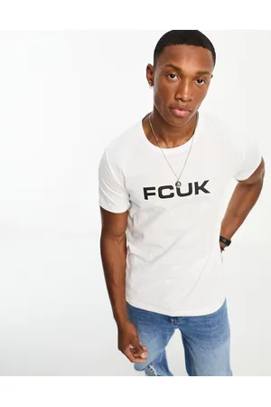 French Connection FCUK- T-shirt bianca con stampa del logo