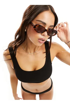& OTHER STORIES Mix and Match - Top bikini squadrato in tessuto stropicciato