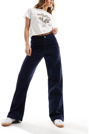 Monki Naoki - Pantaloni in tessuto a coste a gamba dritta color