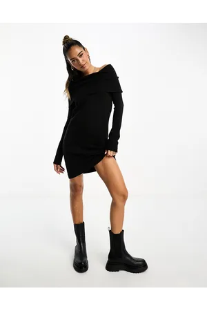 French Connection Vestito midi in maglia con scollo ad anello