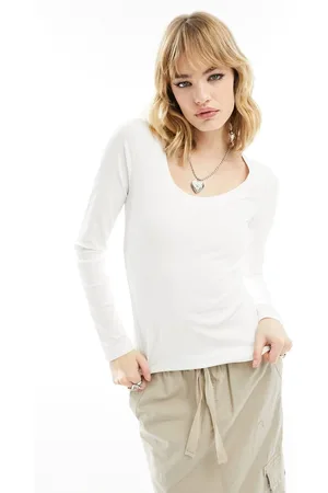 Monki Top a maniche lunghe con scollo rotondo