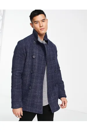 French Connection Cappotto doppiopetto a quadri con collo ad imbuto