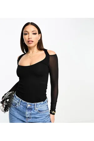 ASOS ASOS DESIGN Tall - Body con spalle scoperte e maniche in rete